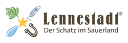 Das Logo der Stadt Lennestadt, mit dem Claim „Der Schatz im Sauerland“